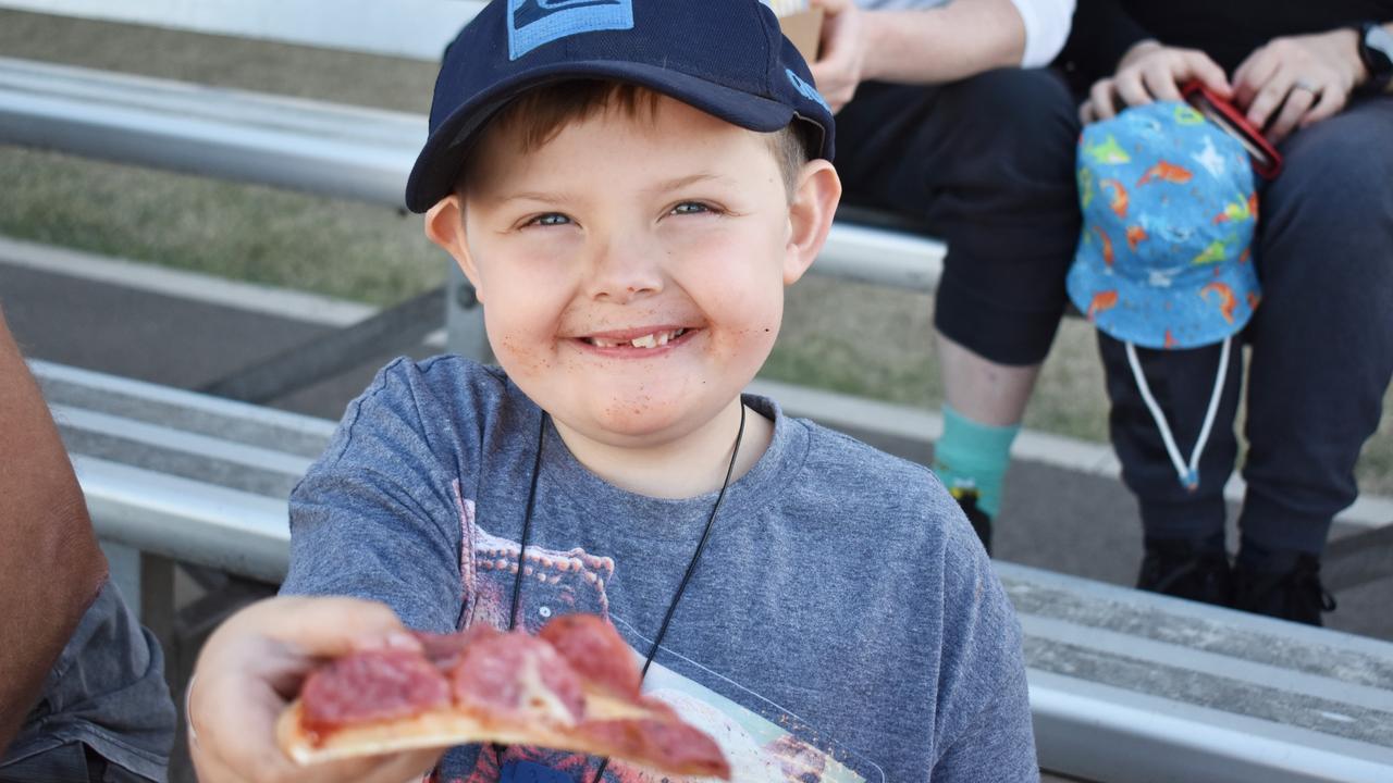 Half pizza, half Harry Agst, at the Gatton Show on Saturday, July 22, 2023. Picture: Peta McEachern