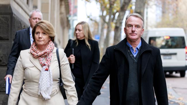 Belinda and Andrew Prestney, parents of Constable Josh Prestney, sat through the hearing. Picture: NCA NewsWire / David Geraghty