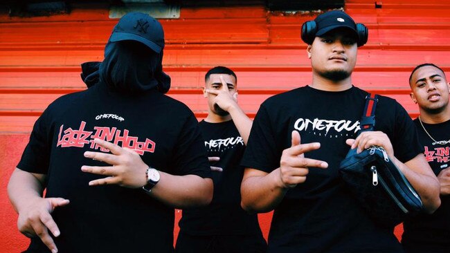 Sydney rap act OneFour L-R: Lekks, Pio Misa, known as YP, Spenny and JMZ.