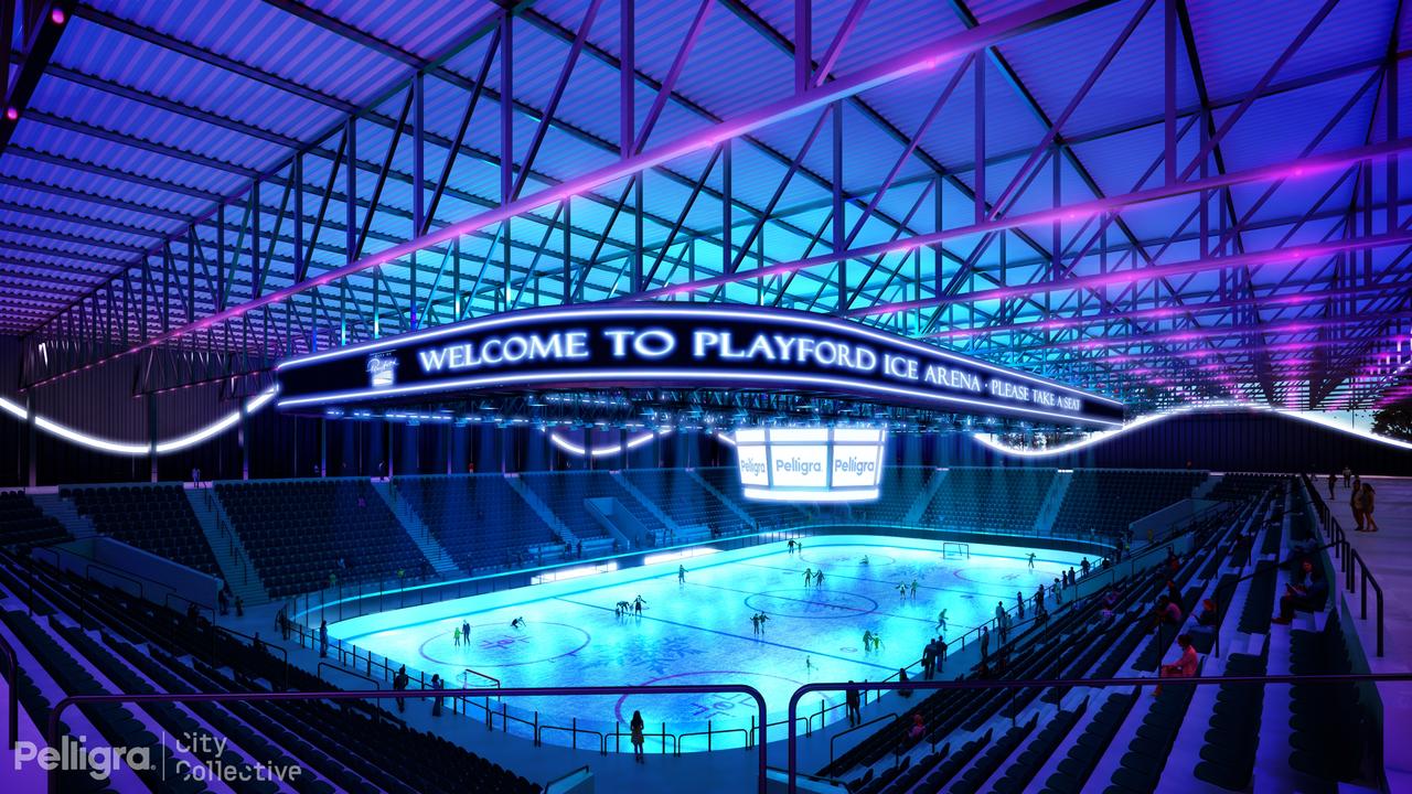 Artist impression of the ice arena originally showcased by the Pelligra group. Picture: City Collective