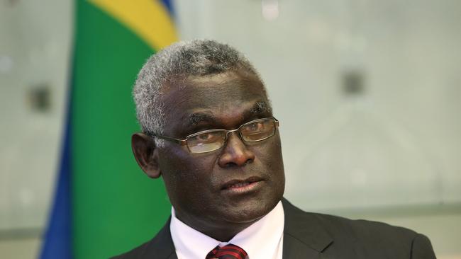 Solomon Islands PM Manasseh Damukana Sogavare blasted the Albanese government. Picture Kym Smith