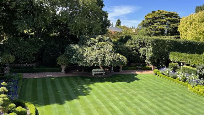 The gardens of the Fox family mansion in Toorak. Picture: Supplied