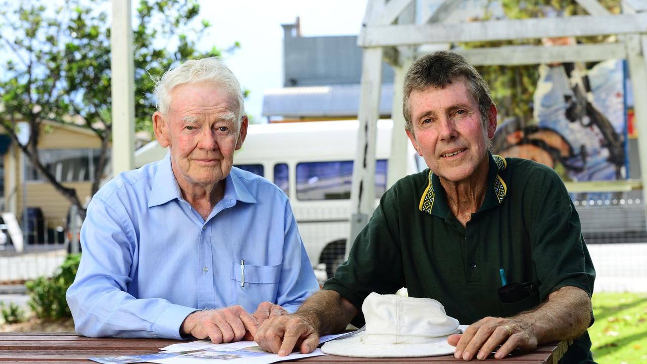 Paul Kennedy (right) and Arnold Rieck of the Rosewood and District Protection Organisation when they submitted a declaration to close 11 local roads to mining vehicles. Photo: David Nielsen / The Queensland Times