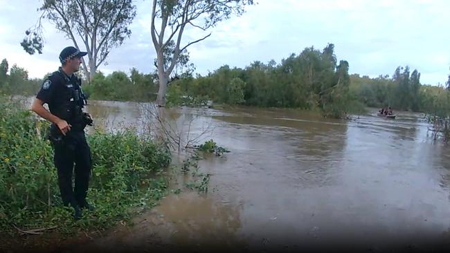 Police have released vision following a search and rescue near Charters Towers on Friday night, January 26. Three off-road vehicles went recreational driving to observe storm effects, when they became stranded due to rising flood waters. Picture Queensland Police