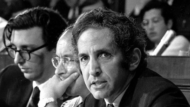 Daniel Ellsberg speaking to an unofficial House panel about the documents in 1971. Picture: AP/WSJ