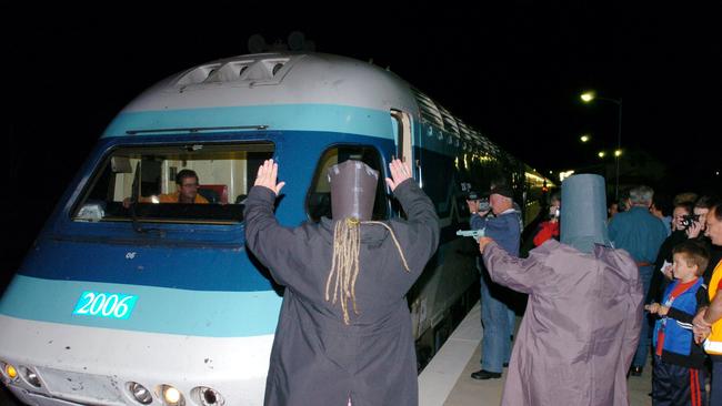 Scenes at the Lismore train station in 2004 when the last XPT ran.