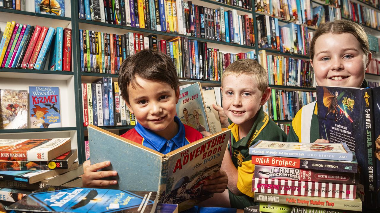 Ready for The Chronicle Lifeline Bookfest are (from left) Beni Biondi, Eli Pinniger and Renee Pinniger, Monday, February 19, 2024. Picture: Kevin Farmer