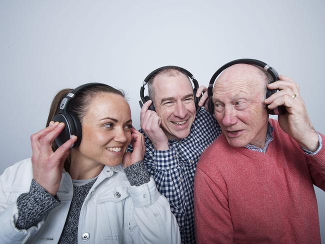 Daisy Pearce, Gerard Whateley and Kevin Bartlett in the SEN radio box in 2018. Picture: Alan Barber