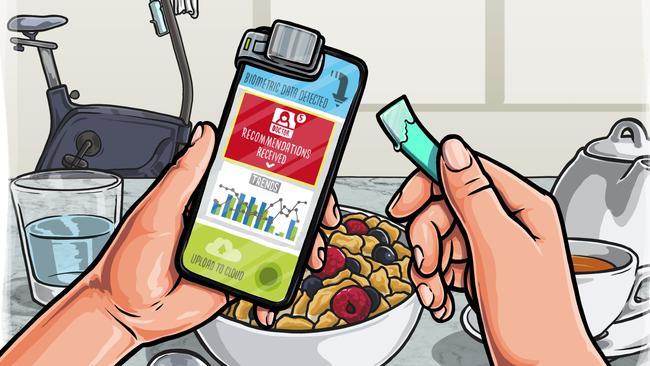 Artist impression of self-monitoring health smart phone. Picture: Gabriel Cunnett