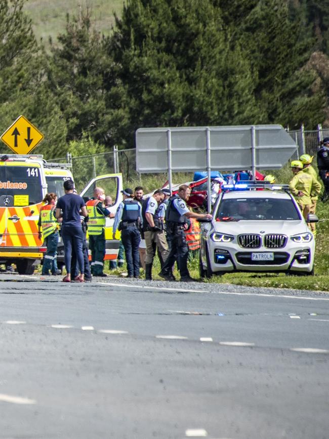 There was a huge police and ambulance presence at the scene. Picture: OnScene ACT