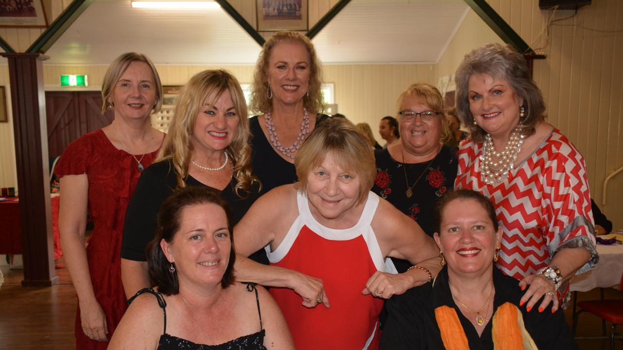 Chris Goodger, Andrea McGee, Melita Menere, Julie Blundell, Yvie Rogerson, Kim Butcher, Danita Potter and Christene Nissen at the Kumbia Kindy International Women's Day lunch on March 8, 2020. (Photo: Jessica McGrath)