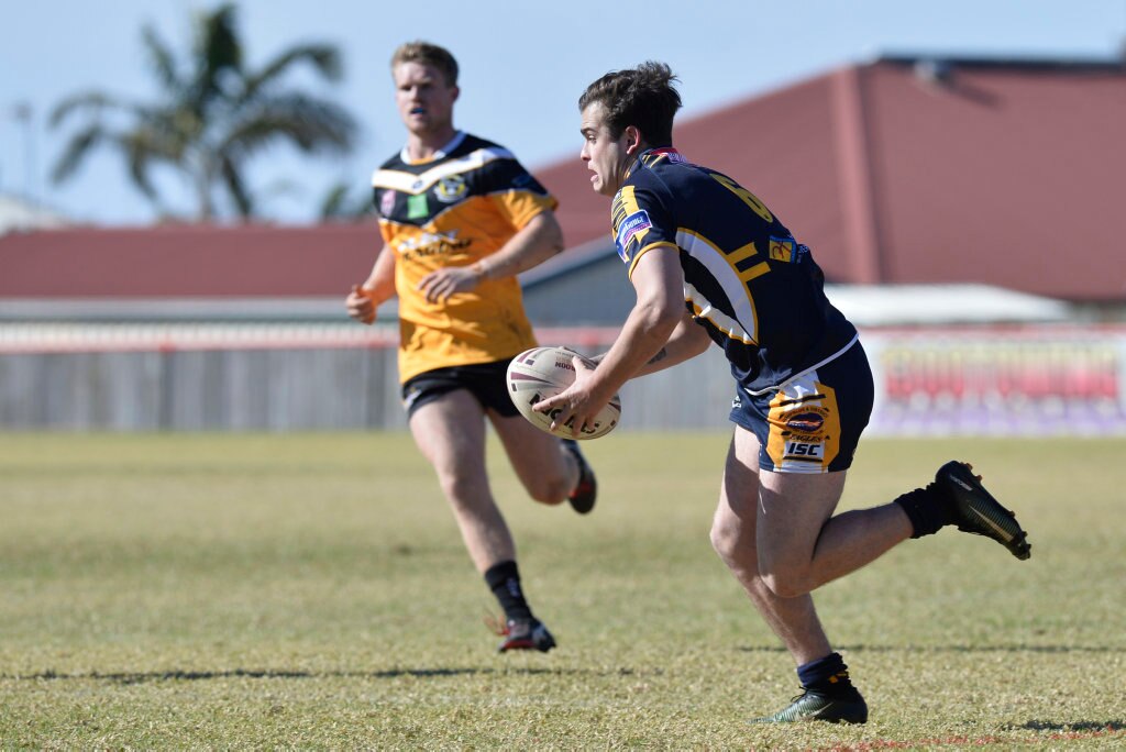 Highfields player Cooper Bowyer in action against Gatton in TRL President's Cup reserve grade win. Picture: Kevin Farmer