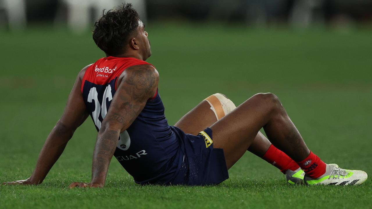 Kozzie Pickett after Melbourne’s loss to Carlton. Picture: Robert Cianflone/Getty Images