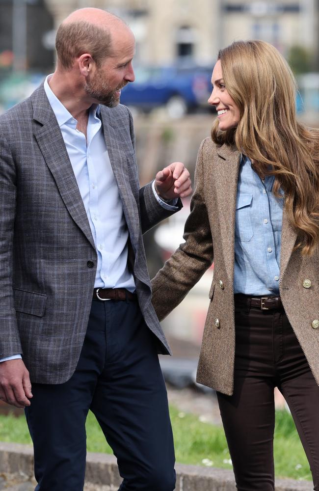 Prince William and Princess Catherine look lovingly at each other on their trip to Scotland, which falls on their 14th anniversary. Picture: Chris Jackson/Getty Images