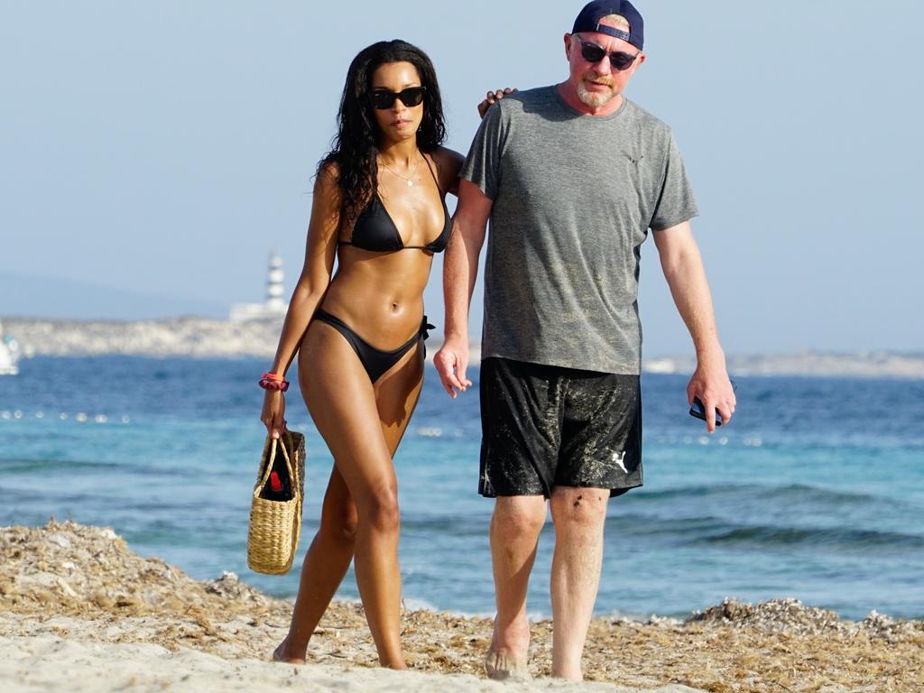 Boris Becker and Lilian De Carvalho enjoying Ibiza. Picture: GTres/SplashNews.com.