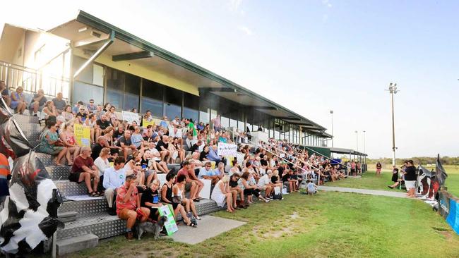 Around 130 people gather at a Relocate Tweed Valley Hospital rally. Picture: Scott Powick