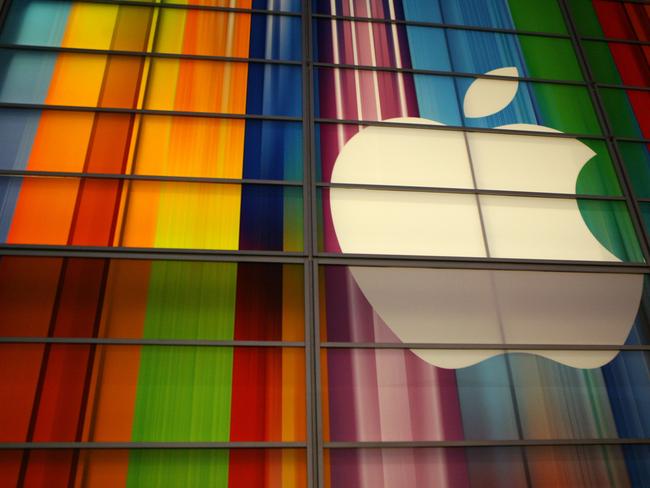 In this file photo the Apple logo is seen September 11, 2012 at the Yerba Buena Center for Arts in San Francisco, California (Photo by KIMIHIRO HOSHINO / AFP)