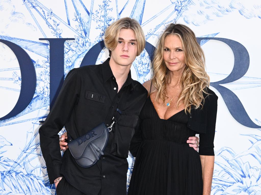 Elle poses with her son, Cy Busson, at a Dior fashion show in 2022. Picture: Stephane Cardinale/Corbis/Getty Images