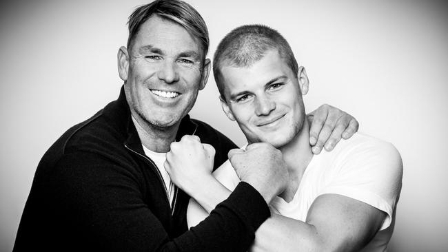 Shane Warne with his son Jackson.