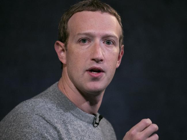 Facebook CEO Mark Zuckerberg. Picture: AP.