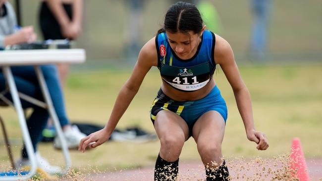 Action from the Little Athletics meet at Campbelltown. Pic: Steven Markham