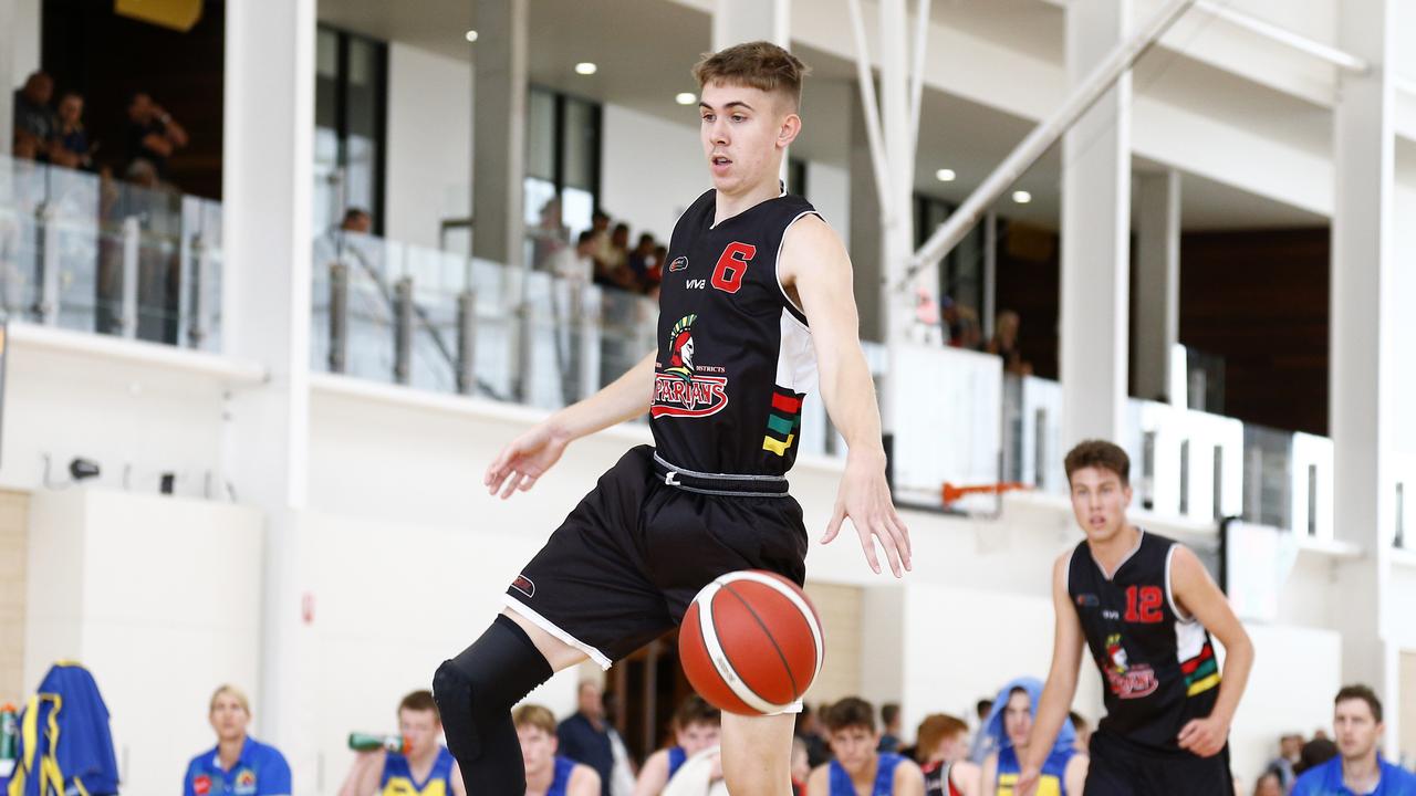 Action from the QLD basketball championships on the Gold Coast. Picture: Tertius Pickard