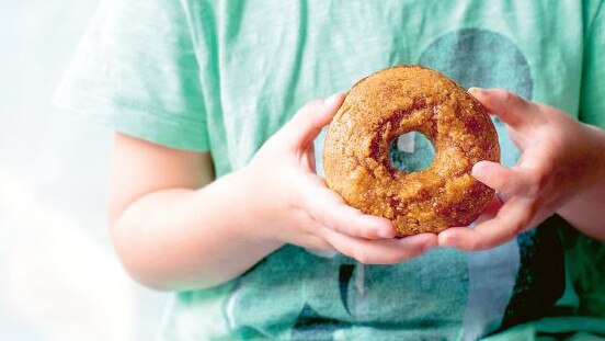 A delicious baked spelt and cinnamon doughnut.