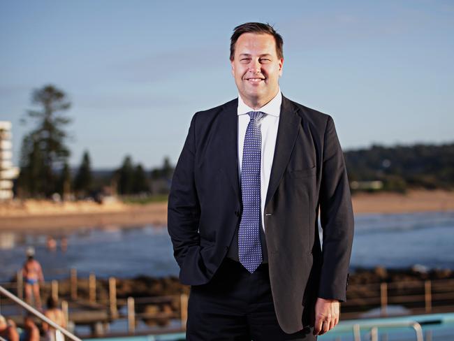 Mackellar Liberal MP Jason Falinski at Dee Why rock pool. (AAP Image / Adam Yip)