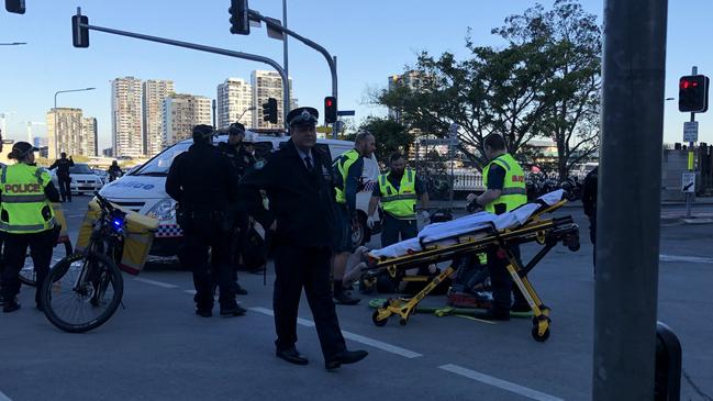 A stretcher on the scene of the crash. Photo: Sophie Chirgwin