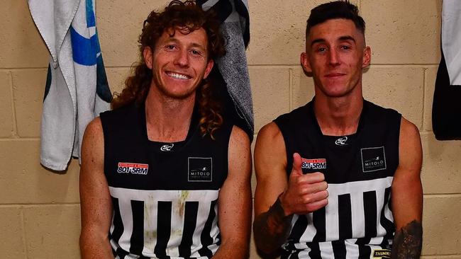 Matt Spencely (right) with brother and fellow gun Magpie Jake Spencely. Picture: Waikerie Football Club