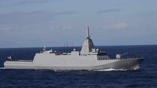 A Japanese Mogami frigate sails off Yokosuka. Picture: Issei Kato / Getty Images