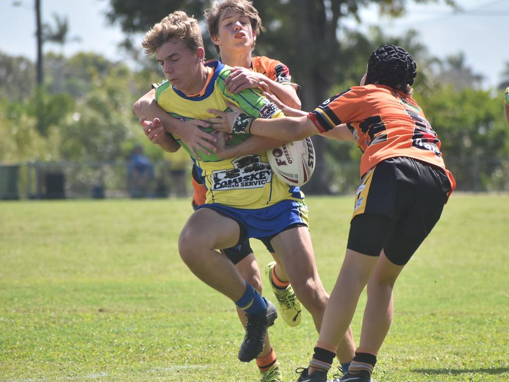 Sean Drew in the Wests Tigers and Wanderers under-14s rugby league final in Mackay, August 28, 2021. Picture: Matthew Forrest