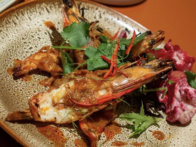 Lemongrass prawns at Sth Restaurant, King William Rd, Unley