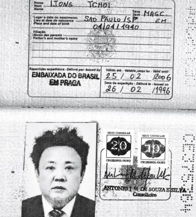 Kim Jong-il was issued with this Brazilian passport. Picture: Reuters