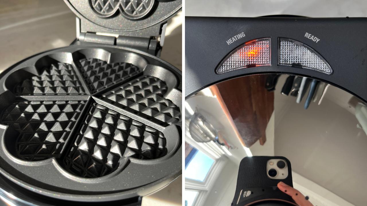 Kara found the best way to perfect her crispy waffles was to preheat the maker and cook for three and a half minutes. Picture: Kara Byers/news.com.au checkout.