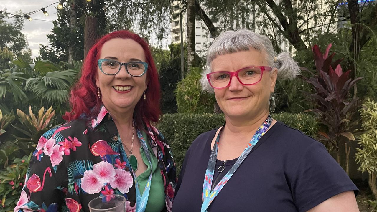 Tracy Sheen and Gillian Gardiner attend the Tropical Innovation Festival in Cairns. Photo: Catherine Duffy.