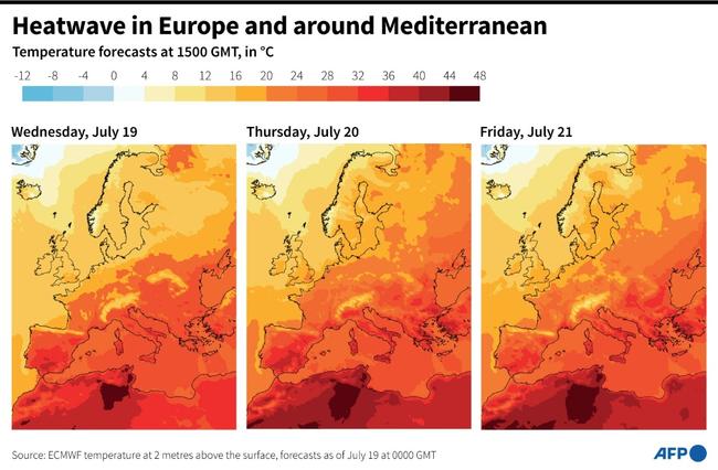 Heatwave in Europe and around the Mediterranean