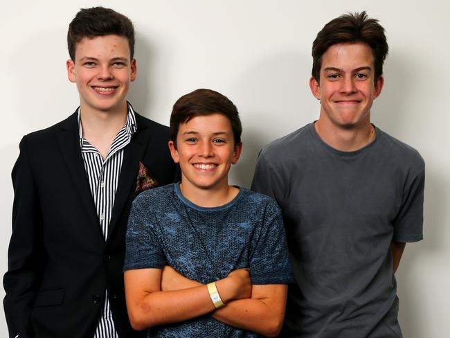 Ben Marshall with Oscar and Charlie White. Picture: AAP/David Clark