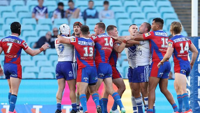 Jack Hetherington is set to be suspended for a bizarre altercation with Reed Mahoney. Picture: Mark Kolbe/Getty Images