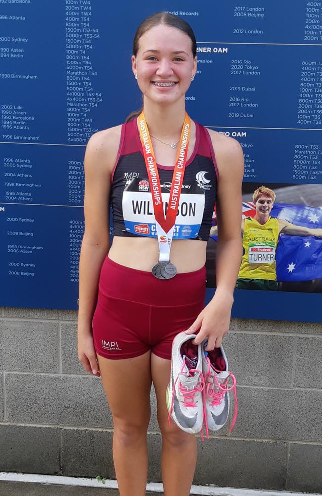 Sunshine Coast athlete Anna Wilkinson after winning the Silver Medal at Nationals in the 400m.