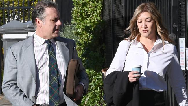 Defence lawyer Sharon Ramsden (right) told Andrew O’Keefe to remain silent during the controversial bail hearing, but he ignored her. Picture: NCA NewsWire / Jeremy Piper