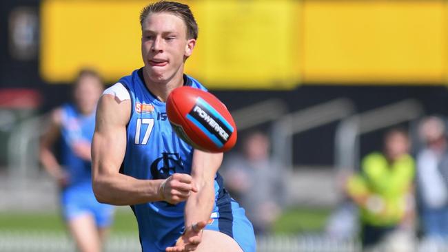 Liddy gets a handball off for Sturt. Picture: Phil Radoslovich