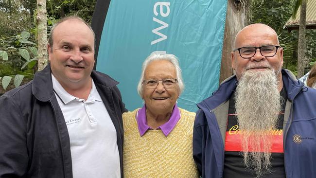 Russell Simmons, Maureen Logan and Russell Logan at the Tweed Artisan Food Festival. Picture: David Bonaddio