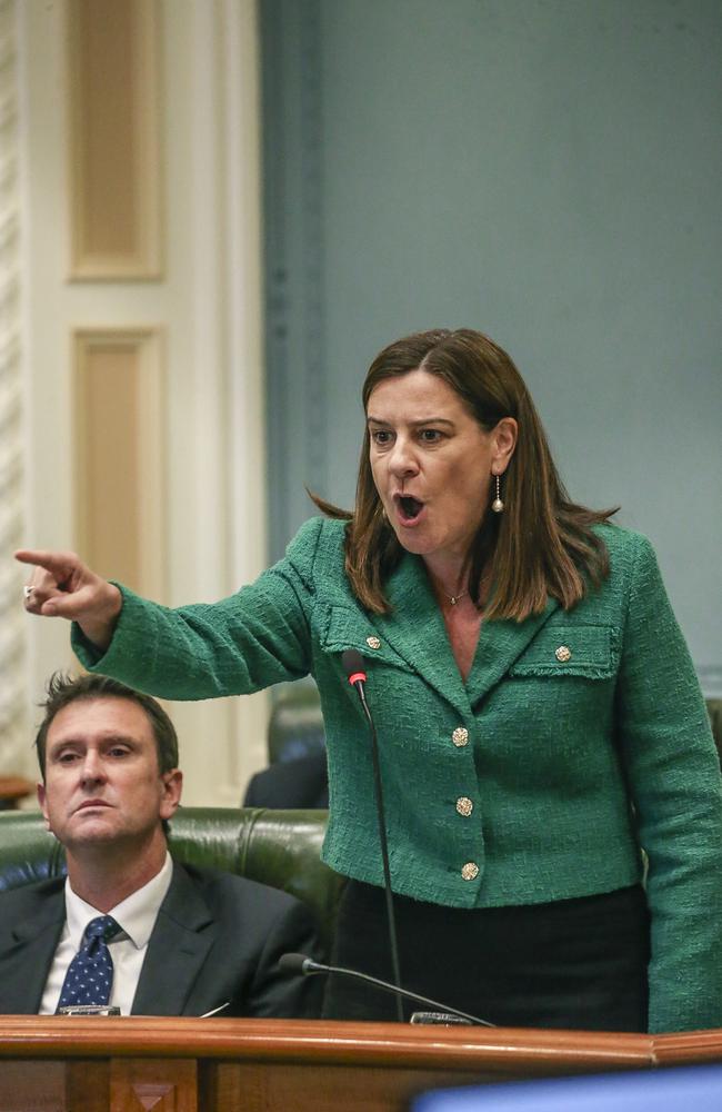 Queensland Attorney General Deb Frecklington speaks during question time at Queensland Parliament on February 18. Picture: NewsWire / Glenn Campbell