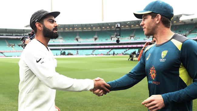 Indian captain Virat Kohli says his team will take up Australian captain Tim Paine’s invitation for a pink ball Test. Picture. Phil Hillyard