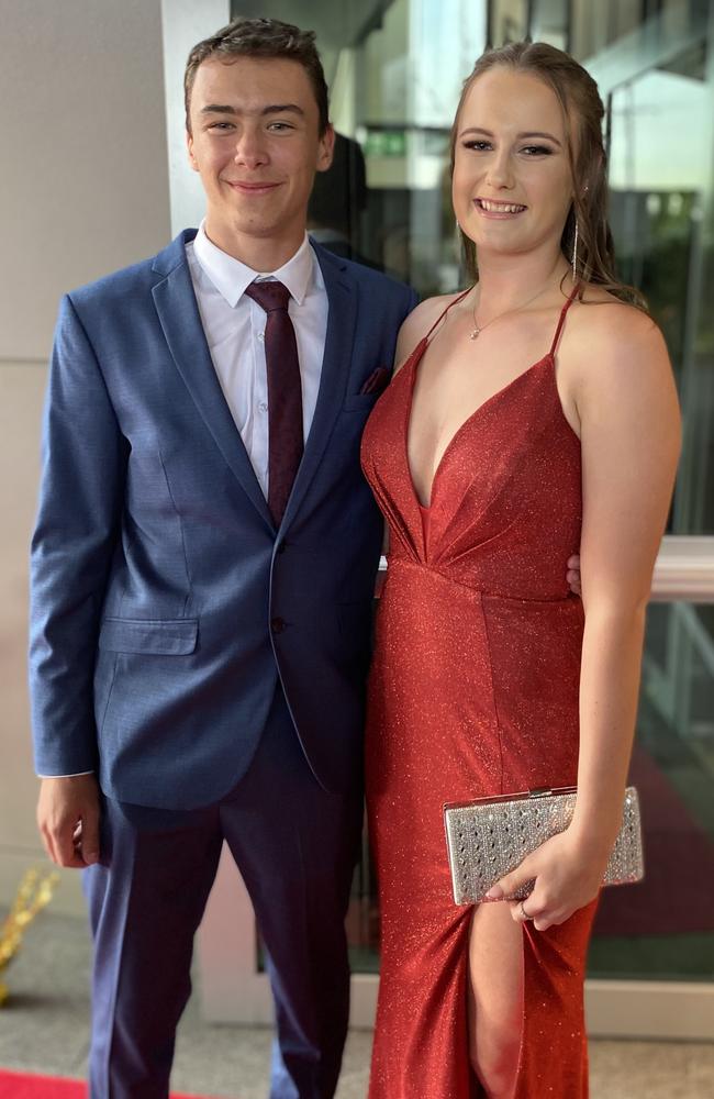 Keira De Courcy and Jack Clark at the 2022 Beerwah State High formal.