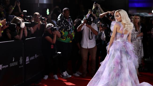 Rita Ora arrives for the 32nd Annual ARIA Awards 2018 on Wednesday night. Picture: Getty Images