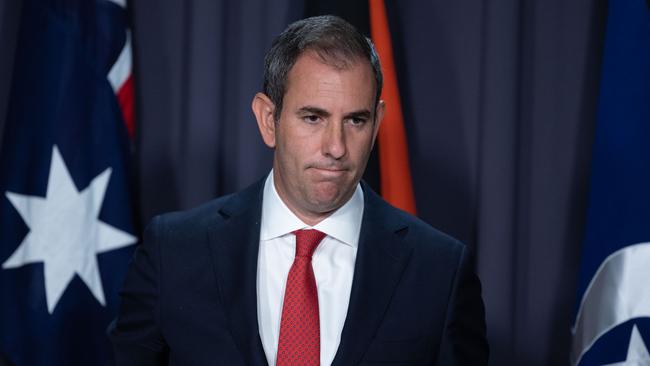 Treasurer Jim Chalmers at a press conference at Parliament House in Canberra.