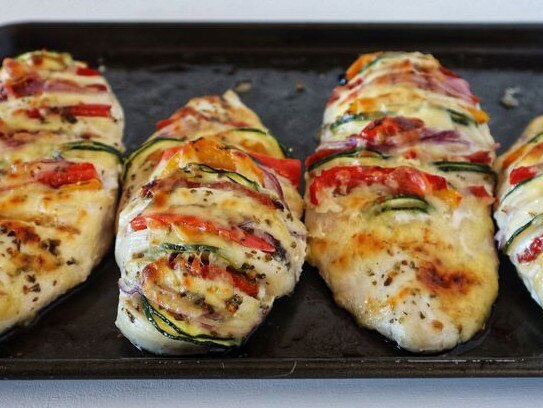 Mediterranean hasselback chicken.