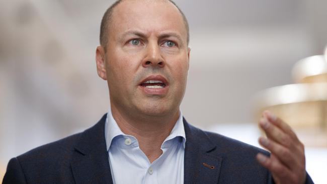 Josh Frydenberg speaks to reporters. Picture: NCA NewsWire / David Geraghty